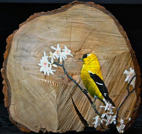 bird on wood (5x5)