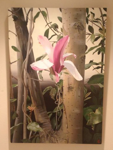 magnolia, live painting (24x36)