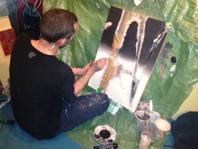 Painting the image upside down is an interesting practice.