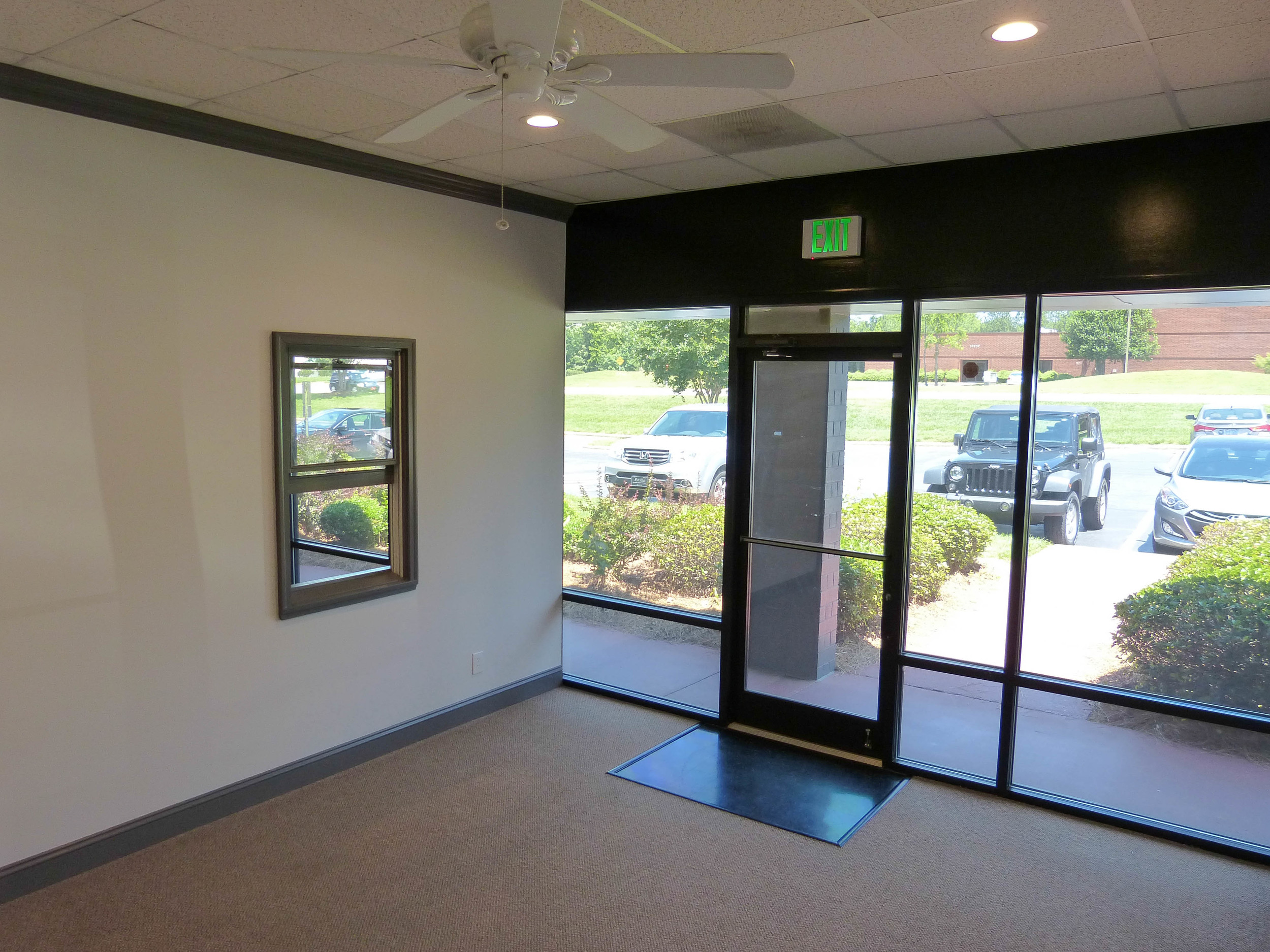 front half of unit has dimmable LED lighting with remote control