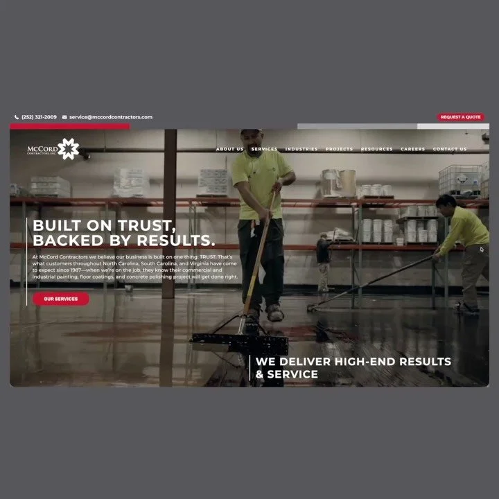 New web experience for @mccordcontractors 🚀

McCord Contractors believes its business is built on one thing: TRUST. Since 1987, customers across North Carolina, South Carolina, and Virginia have relied on the company to get commercial and industrial