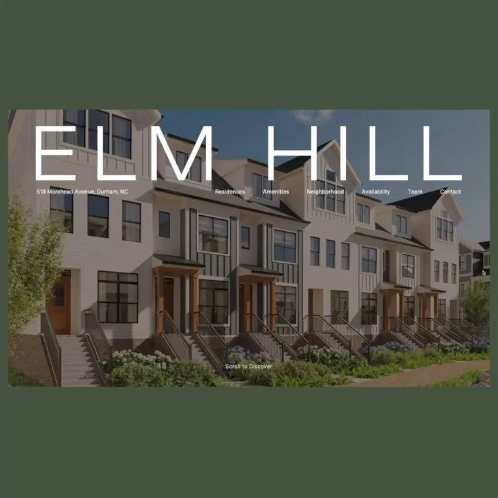 New website for Elm Hill 🌳 

Welcome to modern urban living at Elm Hill. Luxury townhome-style condominiums in the historic residential Morehead Hill neighborhood, steps from downtown Durham.

👉 elmhilldurham.com

Client: @alchemy_properties 
Desig