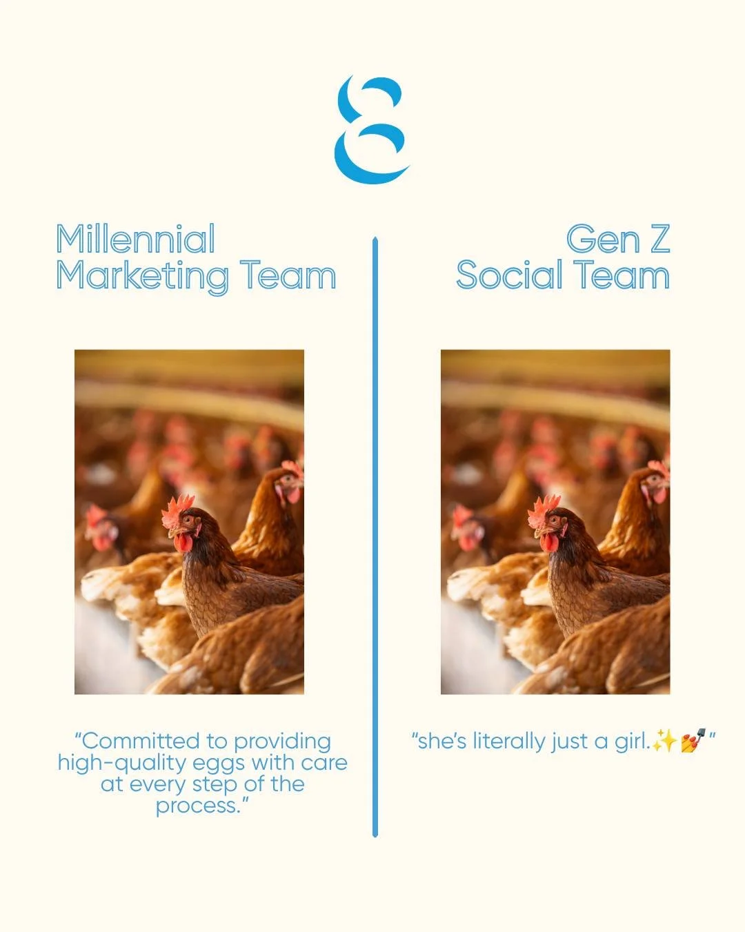 When writing social captions, it&rsquo;s all about balance. 🤝 You need Millennial structure with just enough Gen Z slang. We like to think we hit the sweet spot. Tell us, which side do you fall on?👇