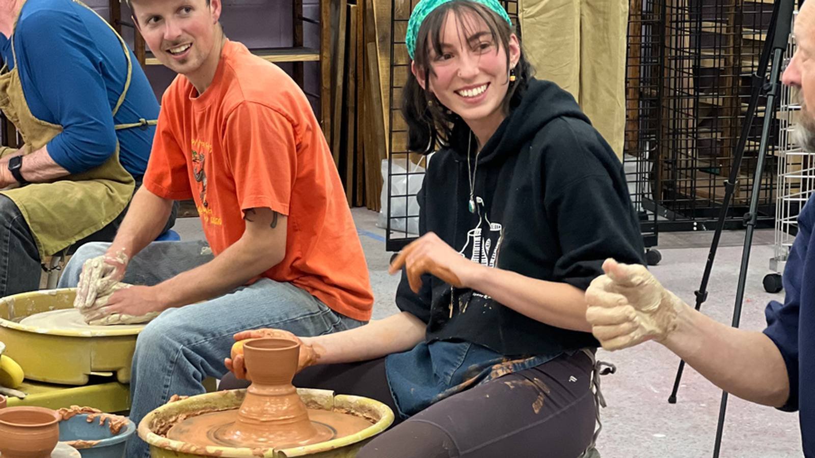 2 hour private hand building clay and pottery wheel party