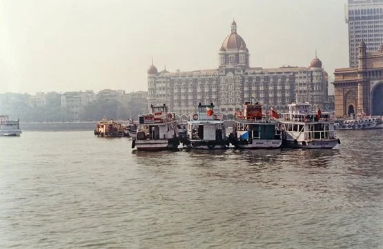 Boats in Mumbai Harbor, India