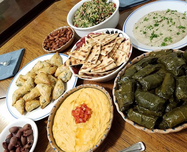 OMG our dinner last night! Mikey made, all from scratch (except the bread and olives): spiced almonds, taboull, baba ganoush, dolmas, red pepper hummus, spanakopita, olives, and grilled pita! #gregwharton #whartongreg #instagay #namasgay #dinnerwithfriends #medittanean #meza #vegetarian #yourejealousofmyfood