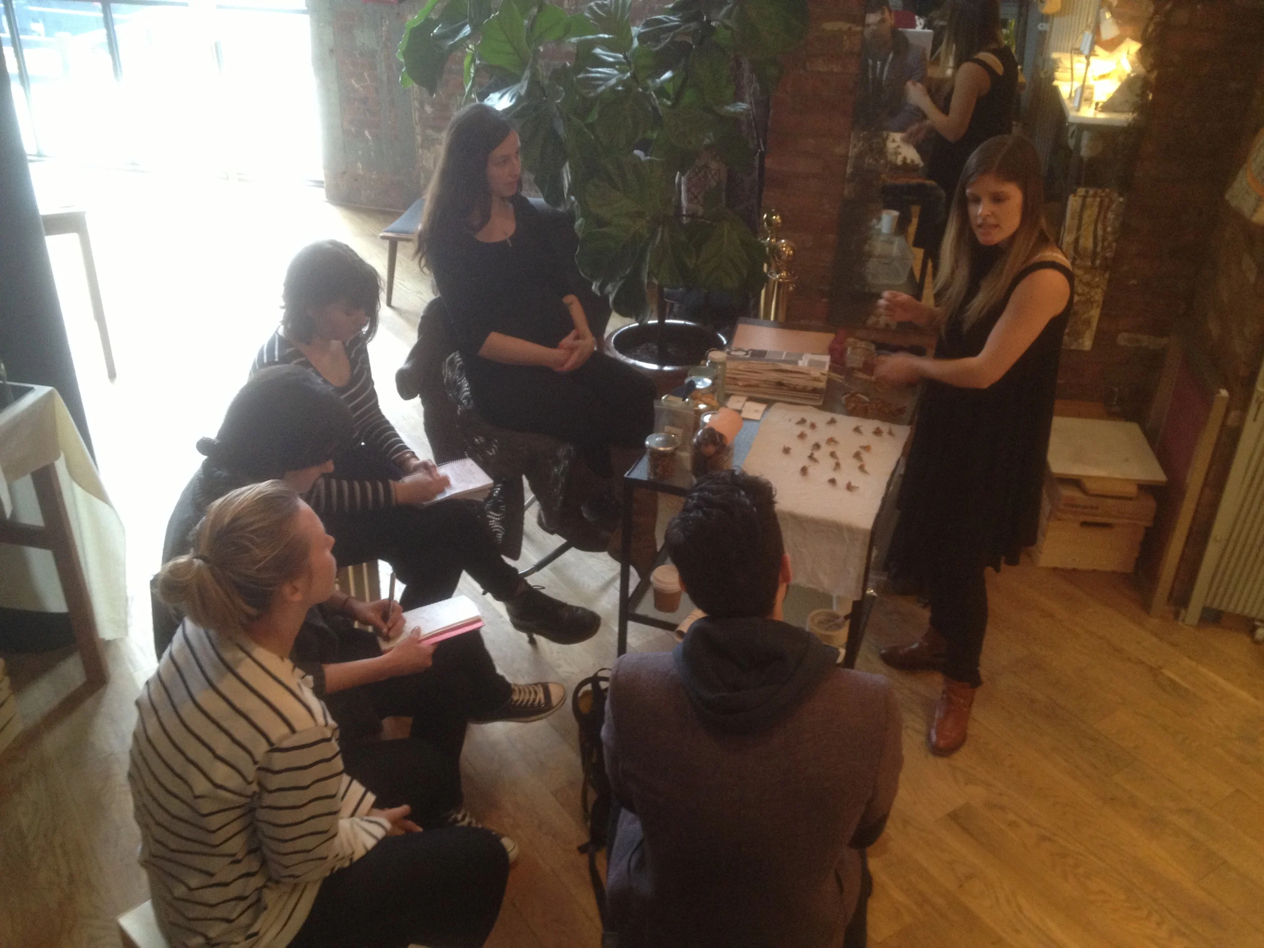 Liz and her vibrant marigolds before getting cooked into the fabric.