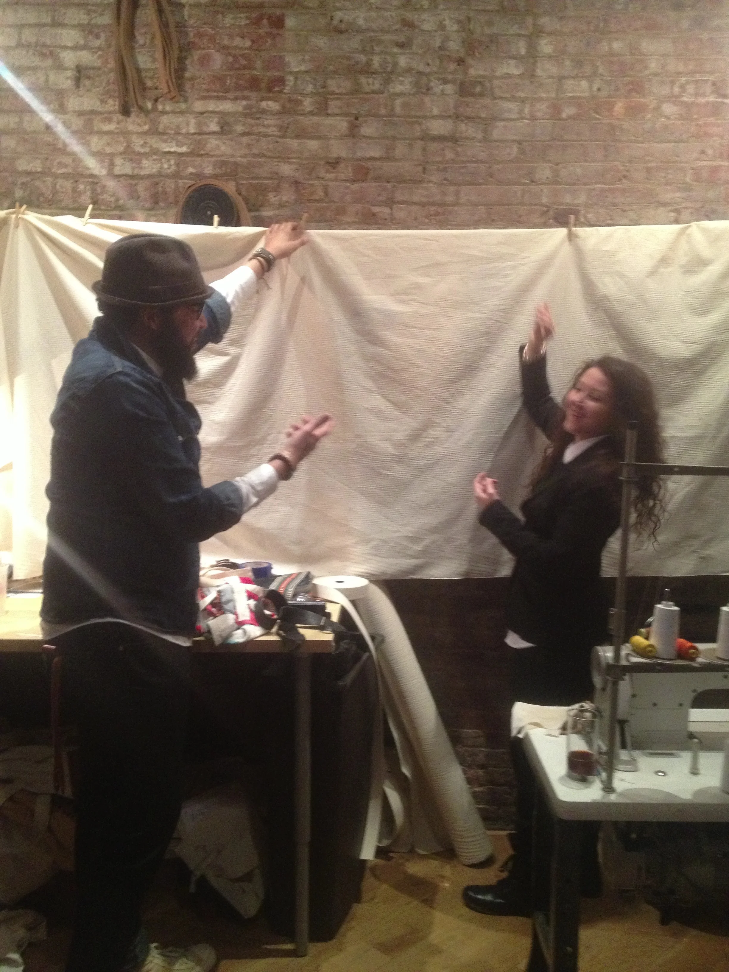 Melissa and Craig getting ready for their presentation.&nbsp;