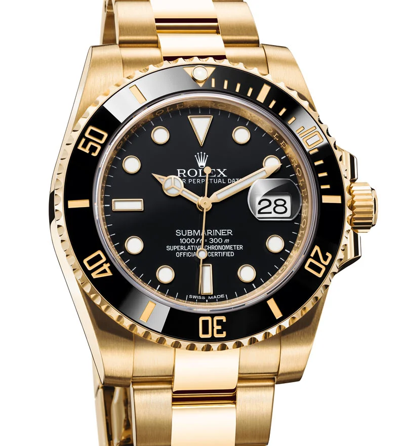 Rolex Submariner and Gold Flippers