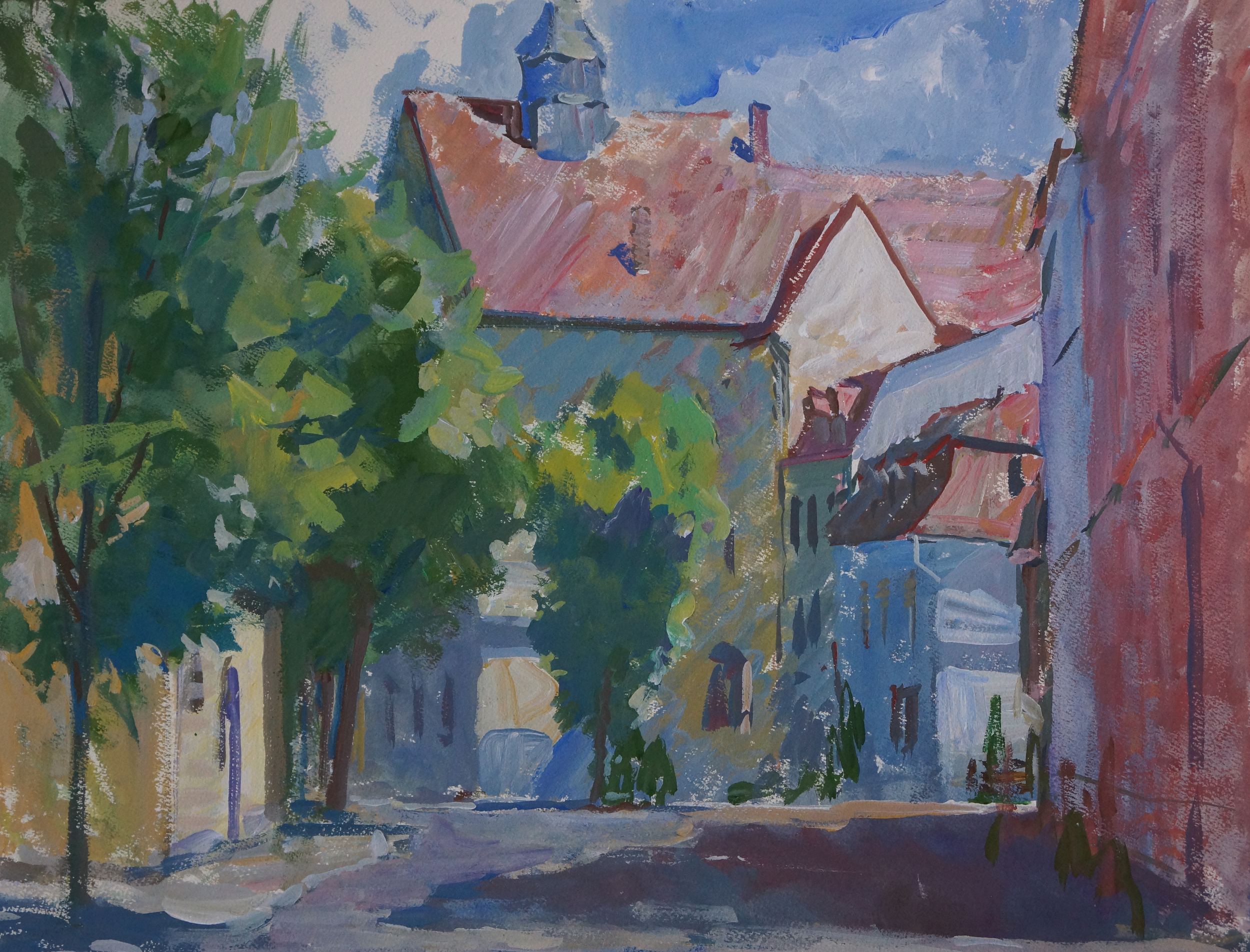 Early Morning in Sibiu, Iliya Mirochnik,17x22.JPG