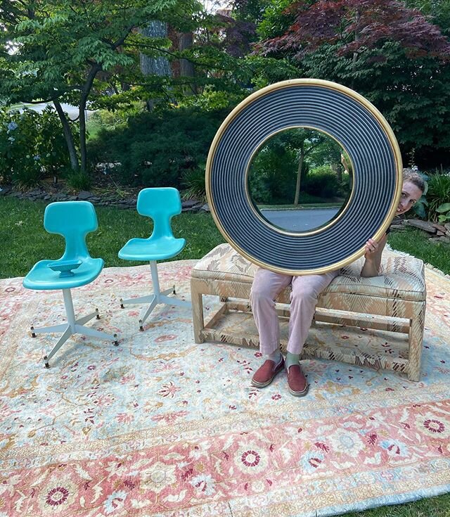 Did a little shopping for another fun weekend market at Merc @maplewoodmercantile, Friday June 26 to Sunday the 28th. Aren&rsquo;t those turquoise chairs amazing? There&rsquo;s also a hand-knotted 9x12 wool rug, an 80s Parsons style bench, and an ove