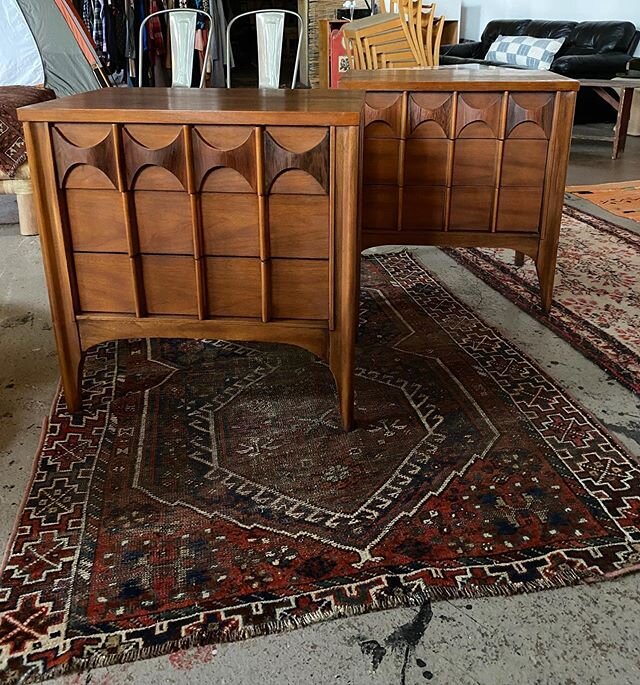 These walnut and rosewood stands got a fresh wax and polish by @jlandygram yesterday, and they&rsquo;re looking super fine! Come and get &lsquo;em this weekend @maplewoodmercantile. They won&rsquo;t last long. Shop is open 10 to 5 Friday through Sund