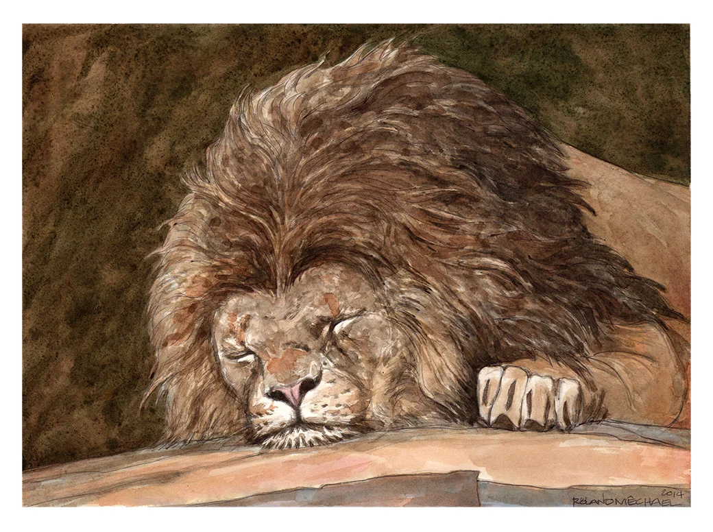 "repose" 9" x 12" Watercolor ©rolandmechael2014 All rights reserved.