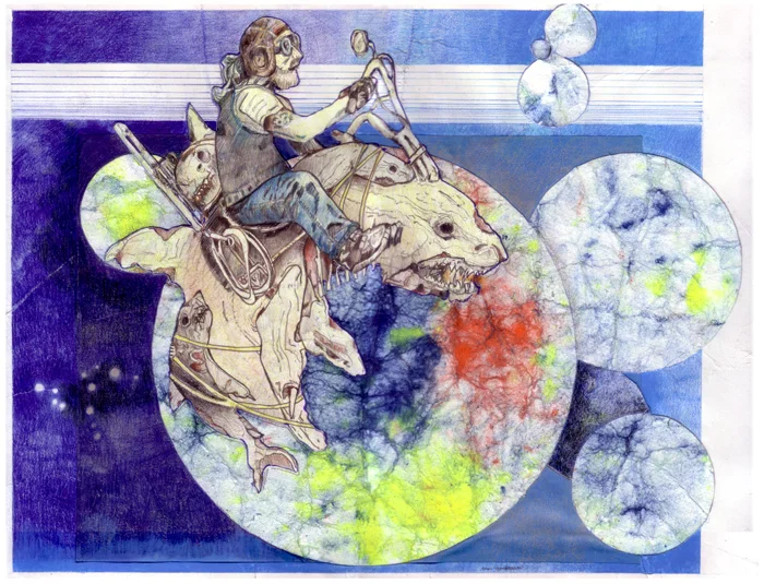 Ridin' the Moon 2013 ● Original $950. ● Archival Print $125.