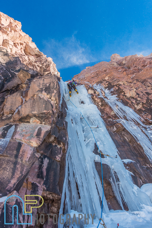 In the 2nd crux. Photo ©Angela VanWiemeersch