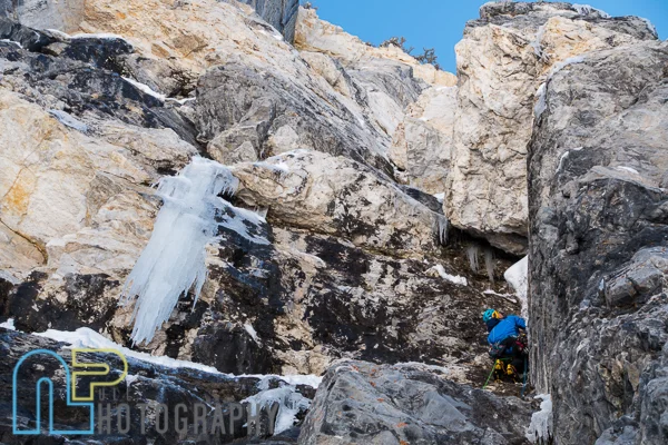 Right after bailing on the detached ice dagger. Photo ©Jake Hirschi.