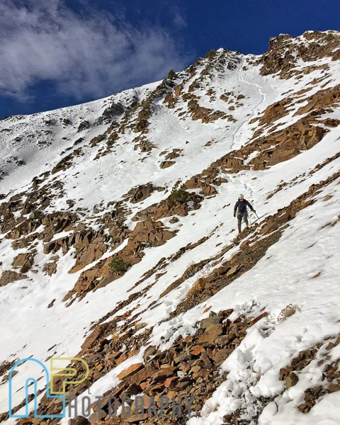 The long descent in crappy conditions. We would have destroyed skis…and ourselves in these conditions.