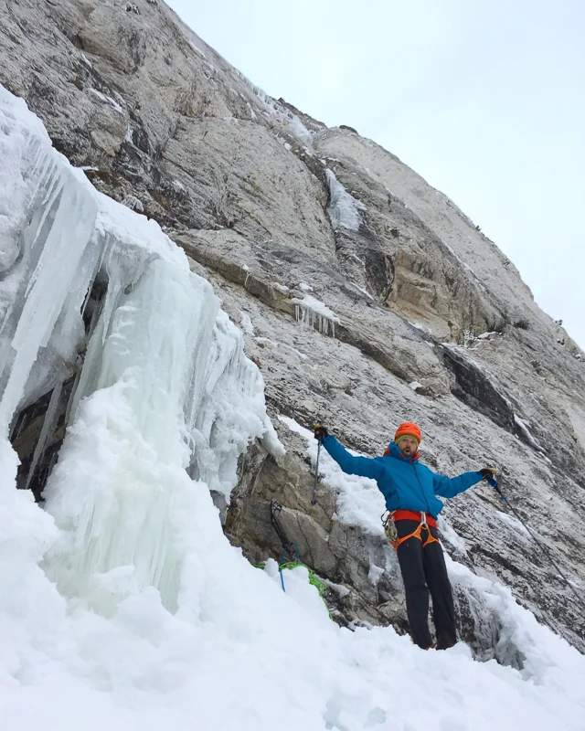 Tom Adams at the base of Ice Giants.