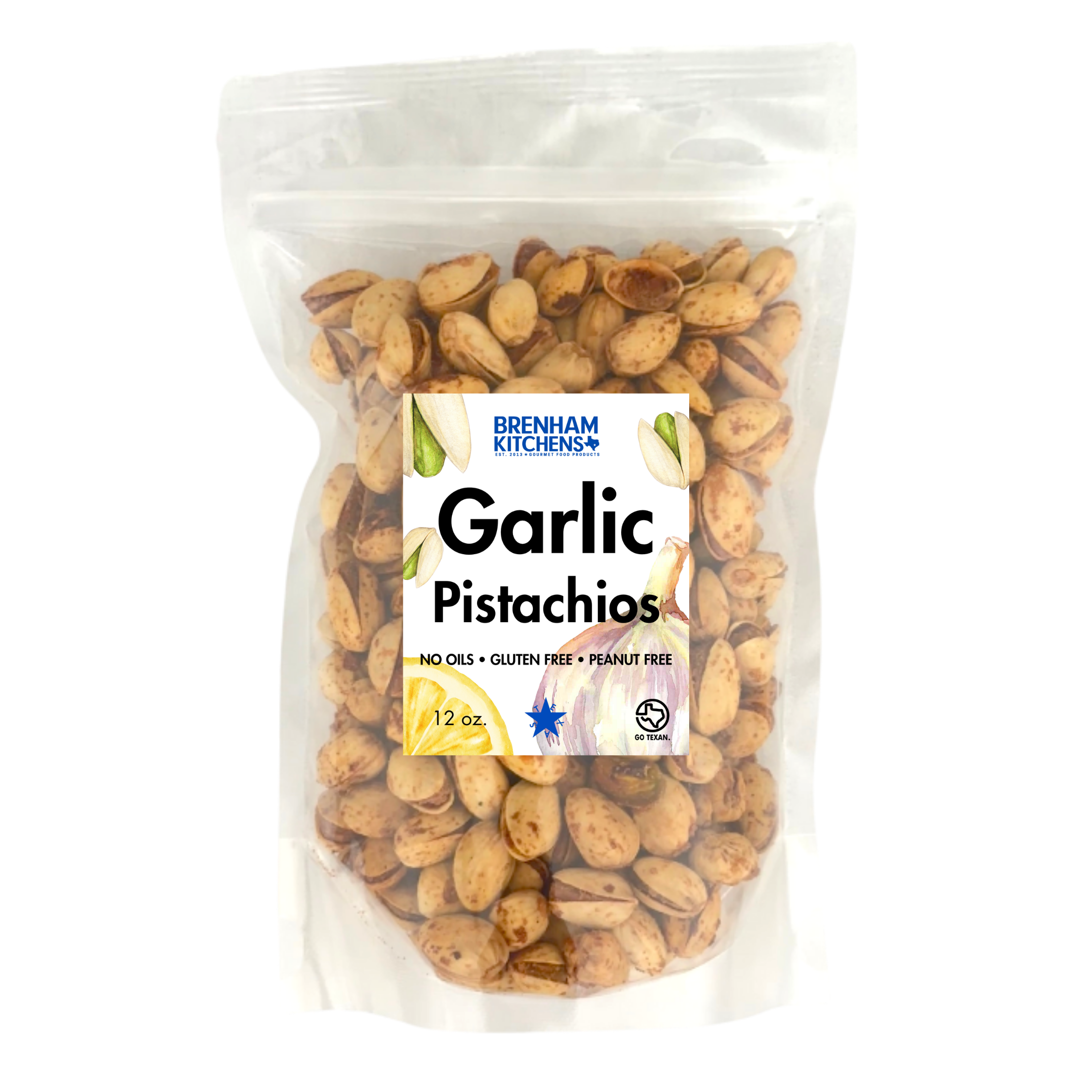 Garlic Pistachios 12 oz. Bag.png
