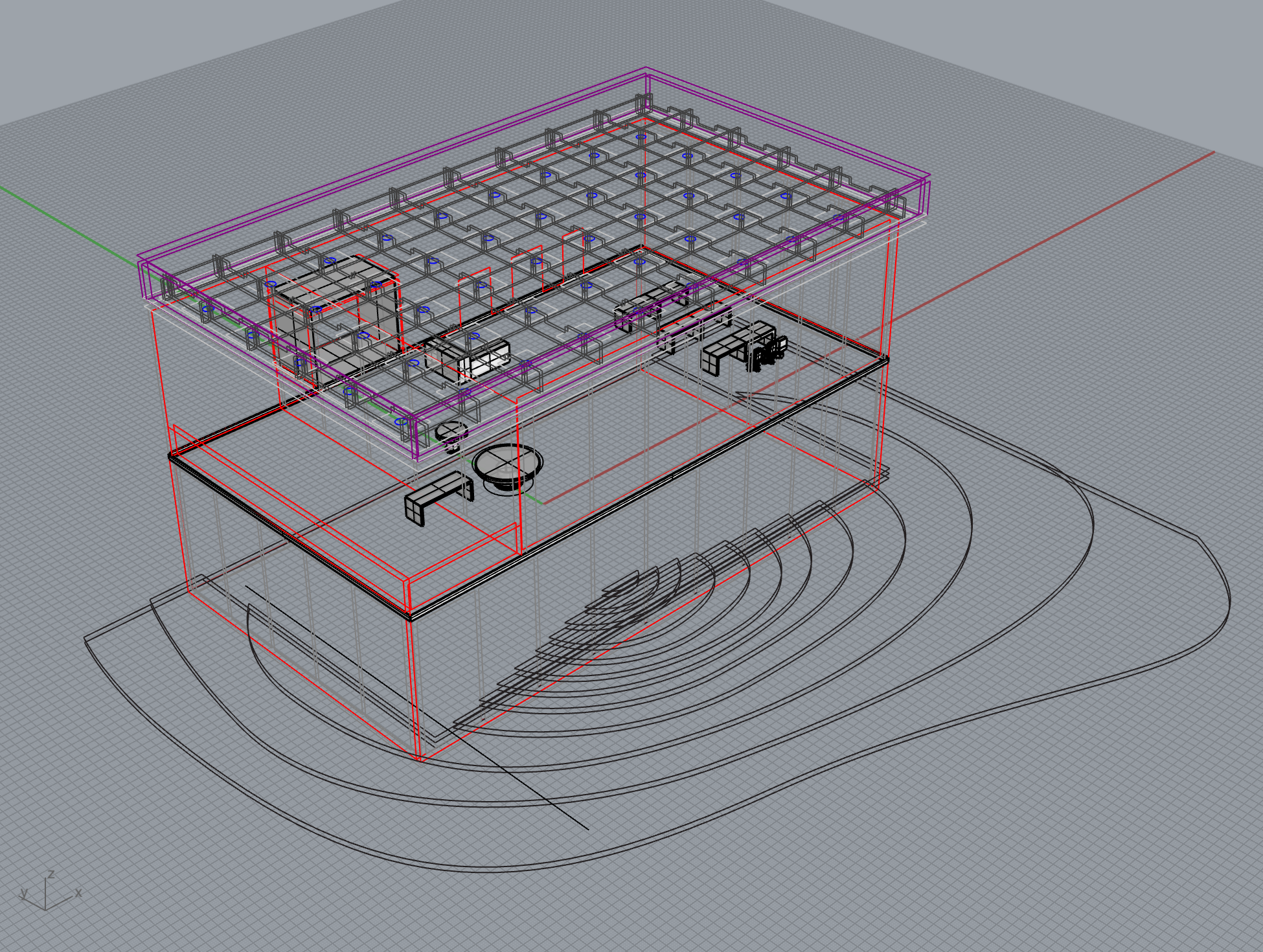 The first step was to build a model in Rhino, this model was then used for part planning. 