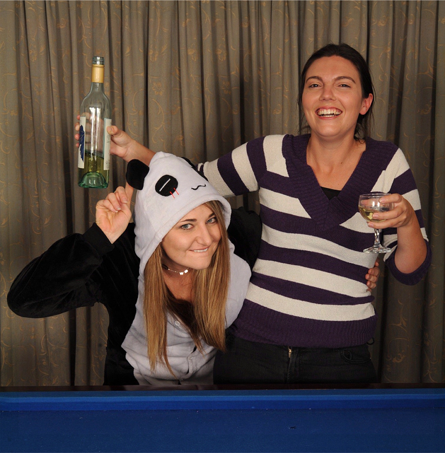 Jenny Palmer, left, and Ruhama Geiger explore the truth over a game of pool and glass of wine in Never Ever . Picture: Michael McAllan