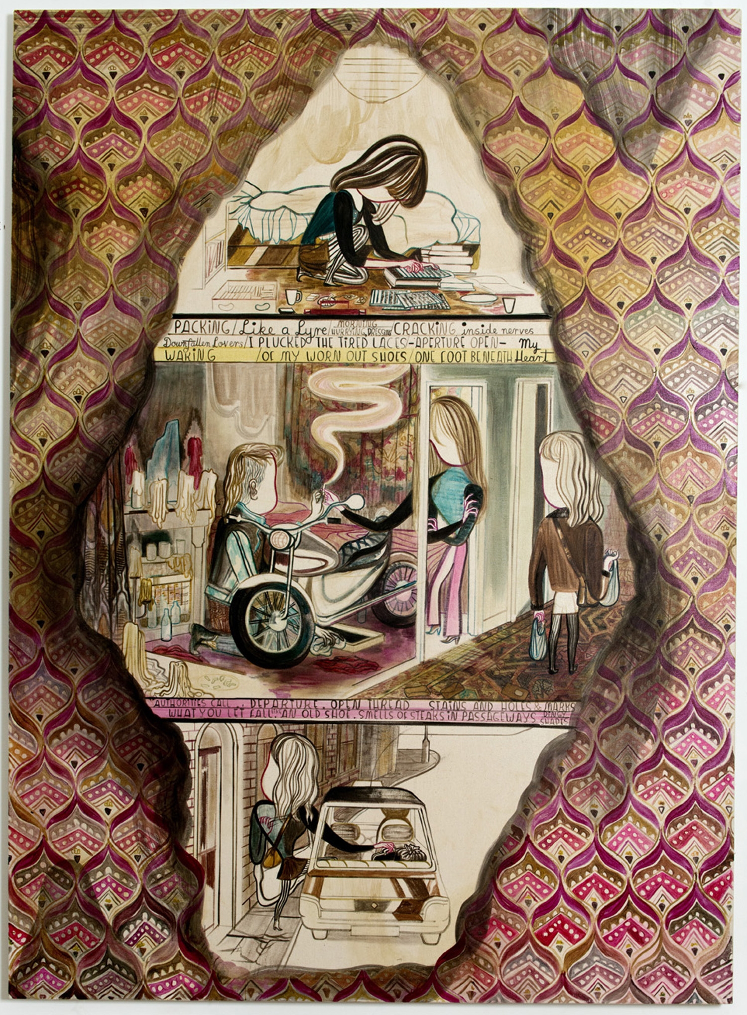 Emma Talbot Holes and Stains and Marks 2013 acrylic on canvas 195 x 155 cm © Emma Talbot Courtesy Domo Baal and Petra Rinck