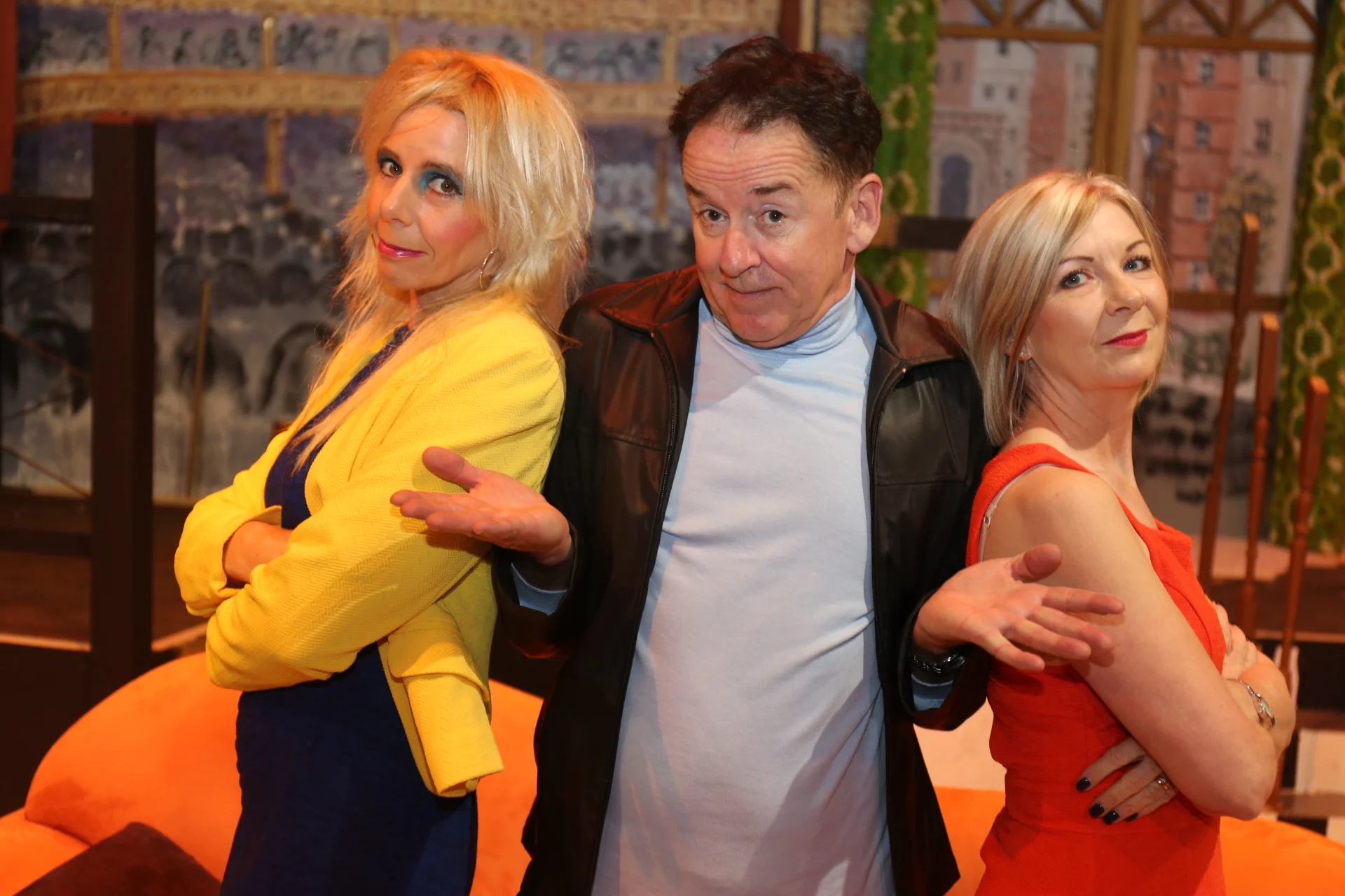 John Smith (Gordon Park, centre) finds himself in a spot of bother with Barbara (Susannah Bell) and Mary (Christine Smith) in Run For Your Wife .