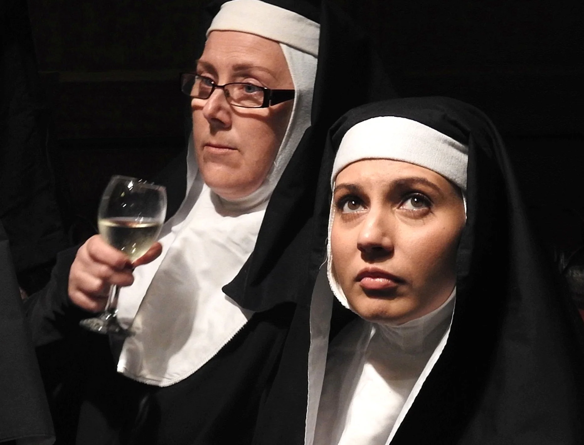 Caroline McDonnell, left, and Valerie Dragojevic are appearing in Hail Mary 2: The Hauntin g at the Old Mill Theatre. Picture: John Spurling.