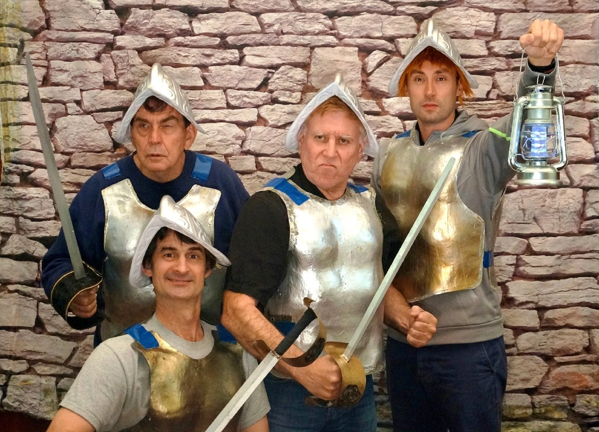 Terry Pratchett’s Guards! Guards! features Sergeant Colon (Jim Chantry, left), Corporal Nobbs (Jeremy Smith), Captain Vimes (Ron Arthurs) and Constable Carrot (Paul Davey).