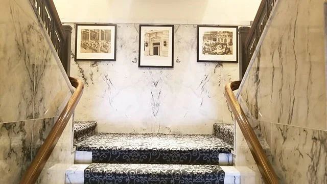 20 years later the art remains as originally installed in the historical stairway @teatrodenver from one of my #firstprojects #timelessart #historicphototos #easelartconsulting #historicdenverbuildings #flashback