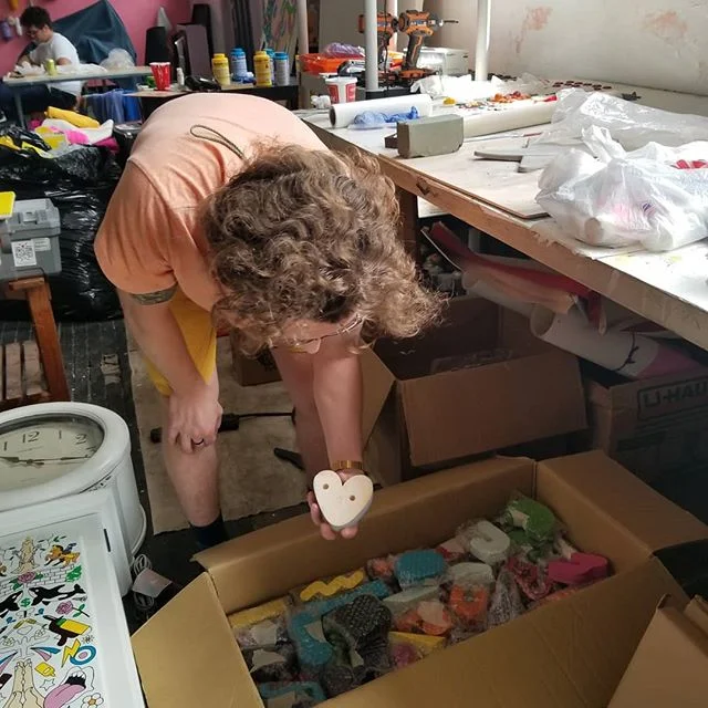 We were literally digging through the pieces - fun studio exploration @dustincook_  #detroitart #studiovisits #easelartconsulting