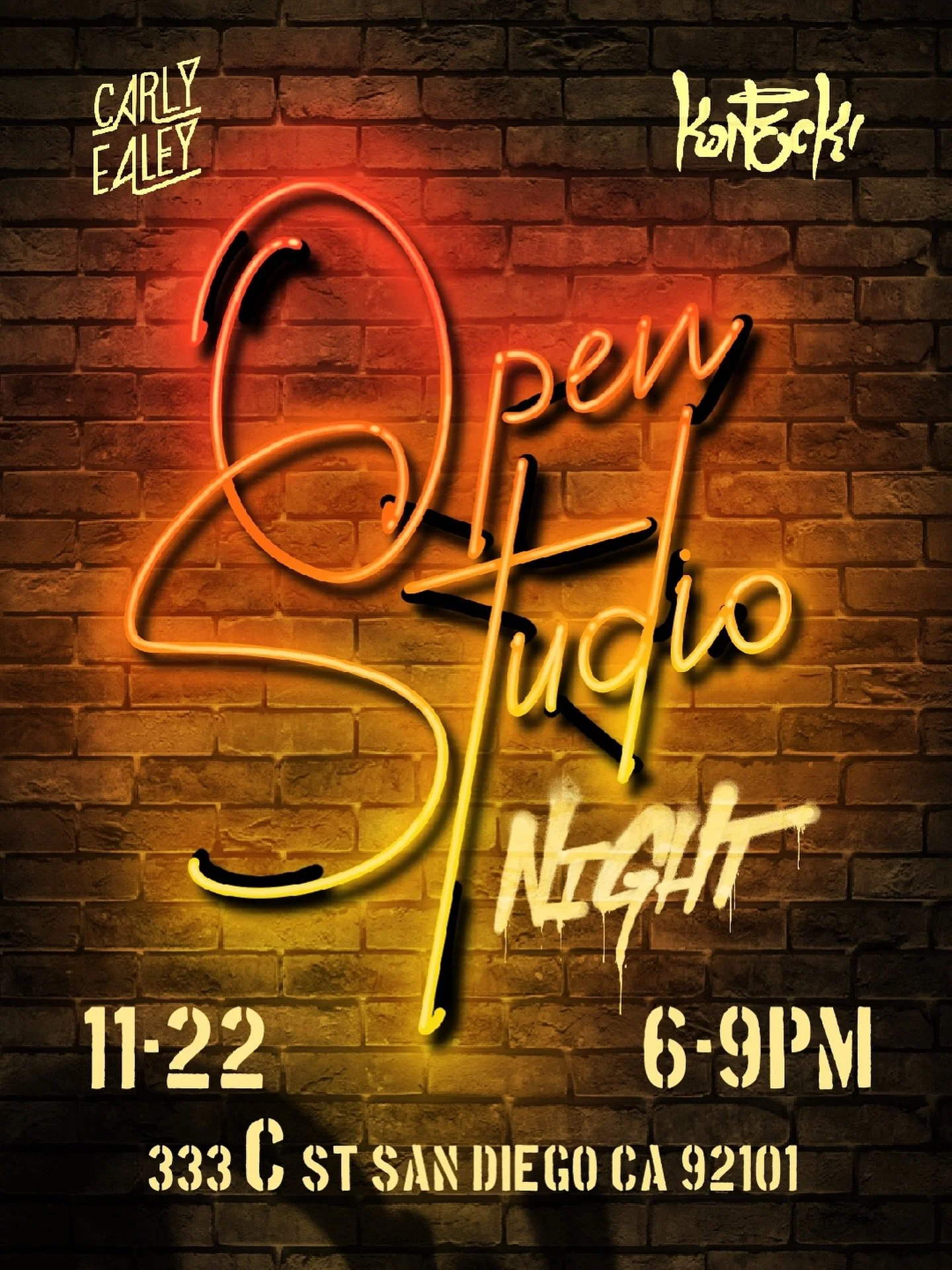 First time opening the studio doors to the public. Come see what we&rsquo;re cooking up! 

#carlyealey #koneckiart #openstudio #art #sandiego #sandiegoartist