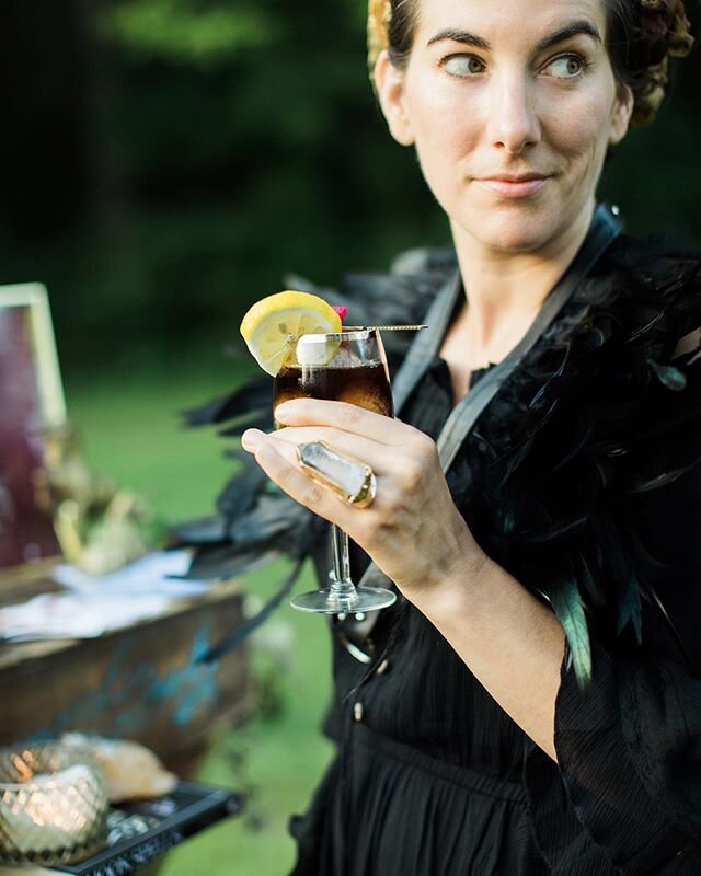 Another look at our Witchy photo shoot as featured in this month&rsquo;s @realmaineweddings ! What a powerhouse team to work with!
&bull;

Photography: @juliekgrayphotography
Florals: @florasmuse @electricflora
@harmonsfloralcompany
Cakes: @aprillaca