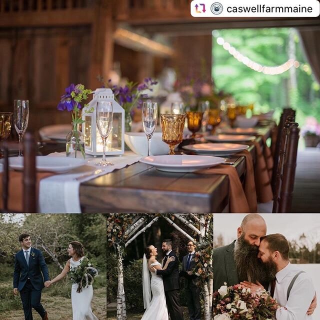 Last week we announced our #Elopement Drop-Off menu with @barnandtablecatering and @aprillacakes . And this week @caswellfarmmaine offers their beautiful barn &amp; grounds to gather!
&bull;

#Repost @caswellfarmmaine
.
Elopement. Last week our partn