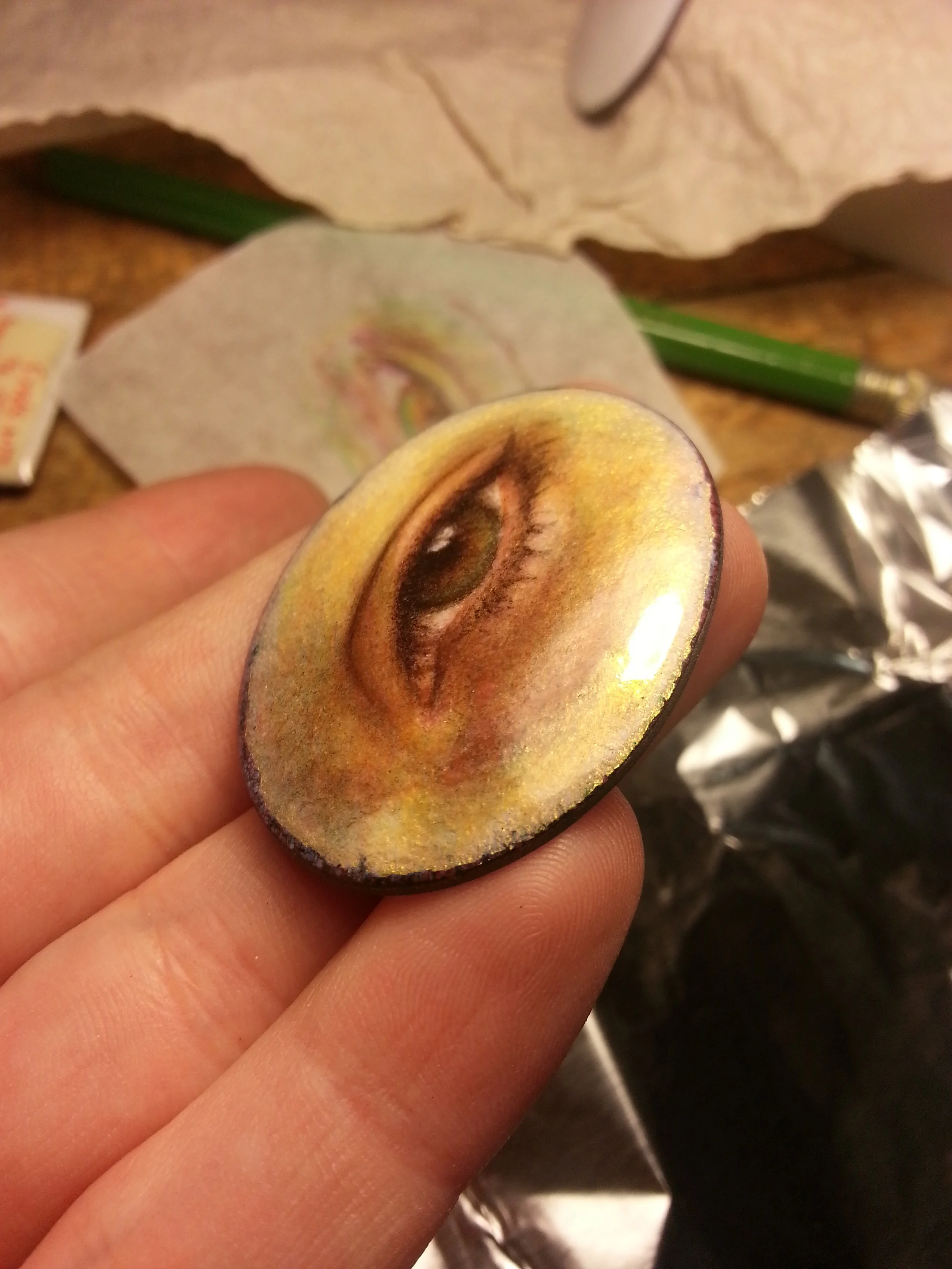 You can see my little color study in the background.