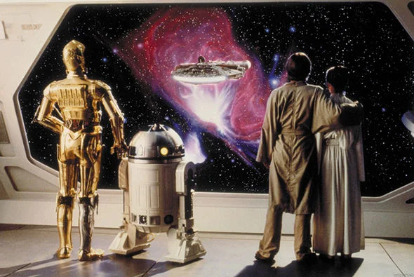 Luke getting cozy with Leia in the last image from Empire Strikes Back.