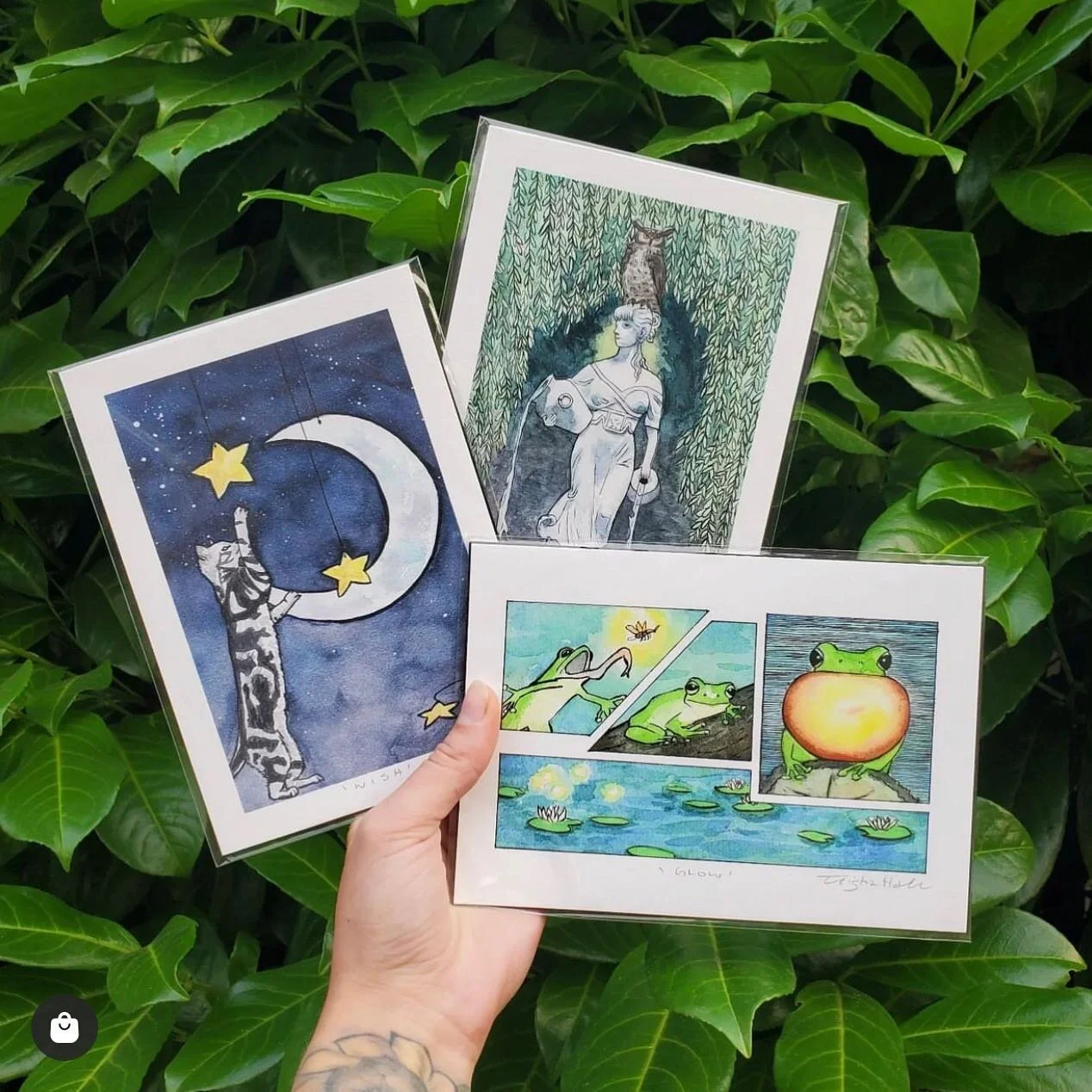Yay! We love welcoming new local artists curbside like @artbytrishahall ! Loving these cards and encourage you to give her a follow and swing by her booth today! She&rsquo;ll also be back on the 18th! #femaleartist #seattlemade #shopsmall #fremontsun