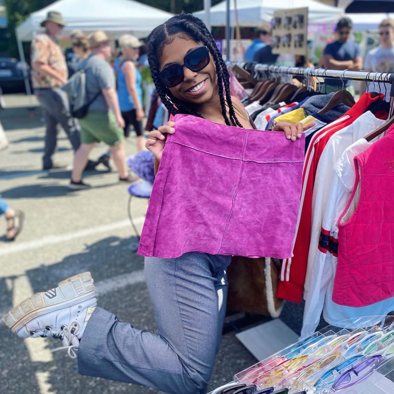 Strike a pose with the ladies at @delusionalbirdshop with vintage galore at the East end! Come shop today until 4pm. #fremontsundaymarket #seattlevintageshop #vintageclothing #bipocmakers #fleamarket #seattlwmade #vintagestyle #femaleentrepreneur #fr