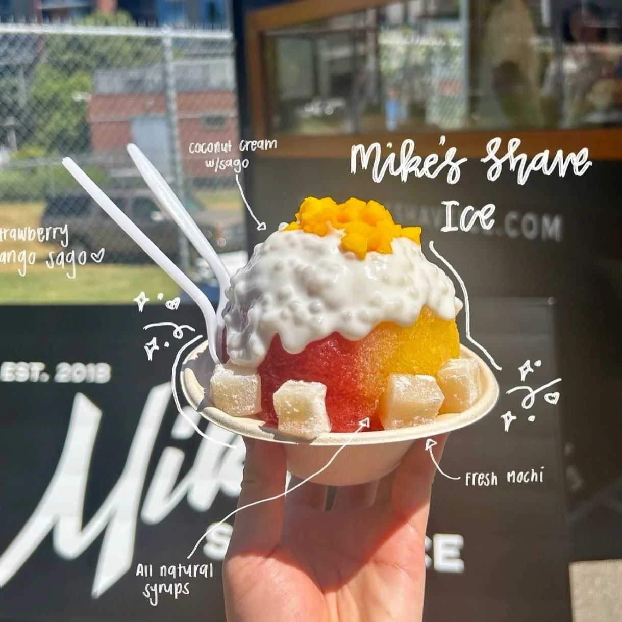Guess who&rsquo;s back today curbside at the @fremontsundaymarket ? Catch our sweet friends at @mikesshaveice today! 📸: @nomswithness