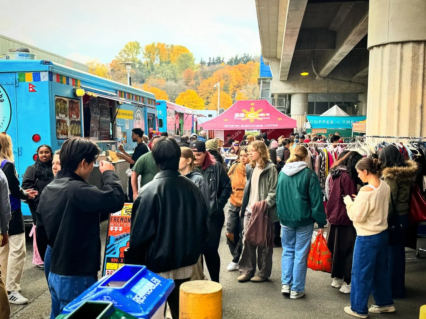 We&rsquo;re officially open underneath at our newly expanded @fremontbridgemarket for our weekly @fremontsundaymarket year round! Best part it now features 30% more vendors l, plus it&rsquo;s covered from the 🌧️ and heated starting Nov. 17th! Come C