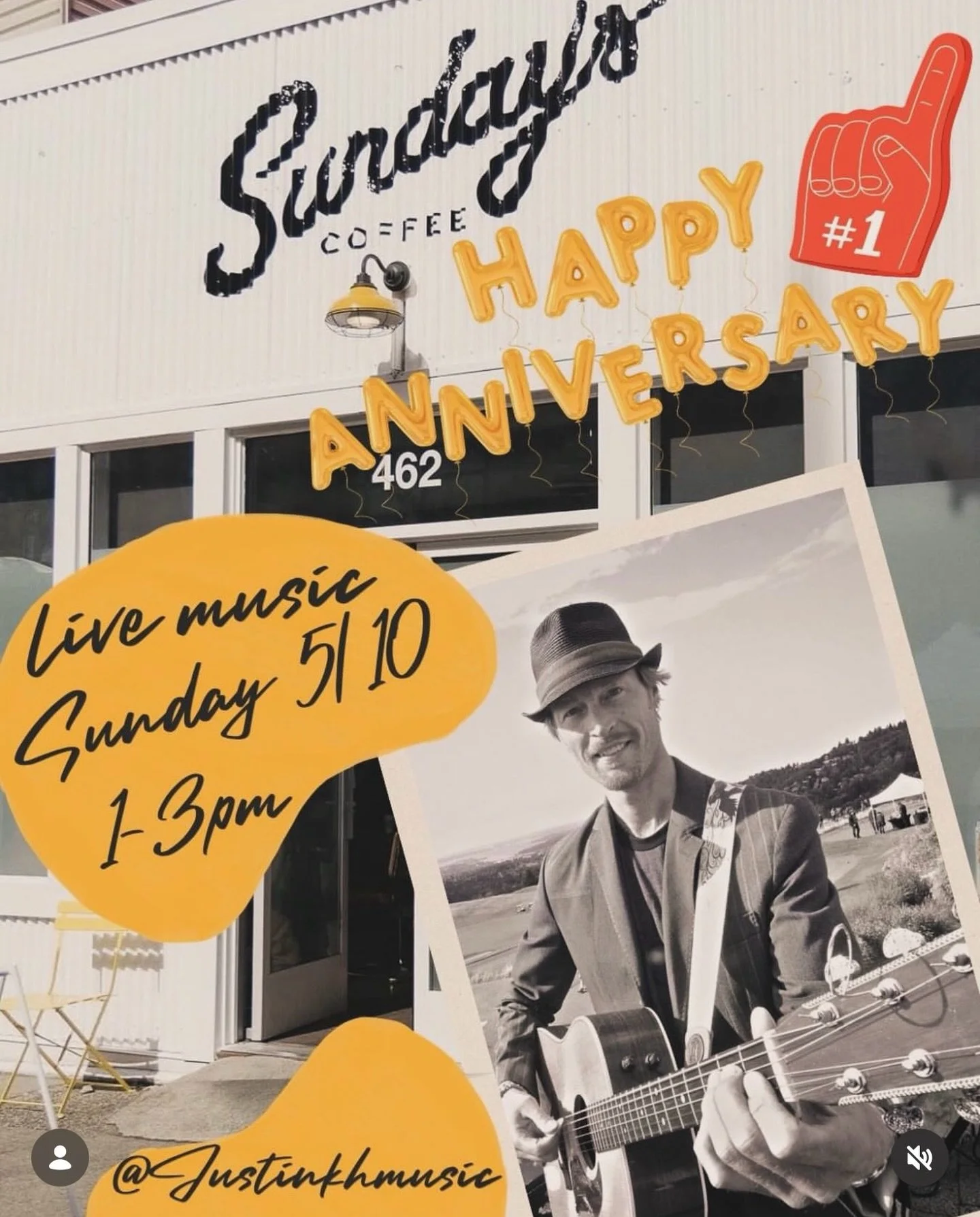 Our favorite little coffee shop turns one today! Come on by to catch one of our favorite musicians @justinkhmusic for an impromptu busking performance curbside at @sundaysinfremont from 1-3pm.