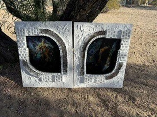 "Star Cradle", Mixed Media Diptych