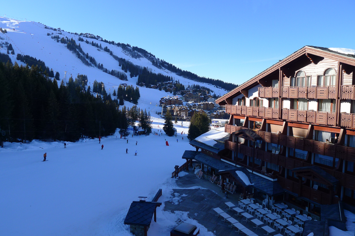 A view of Le Mélézin from the hill above.