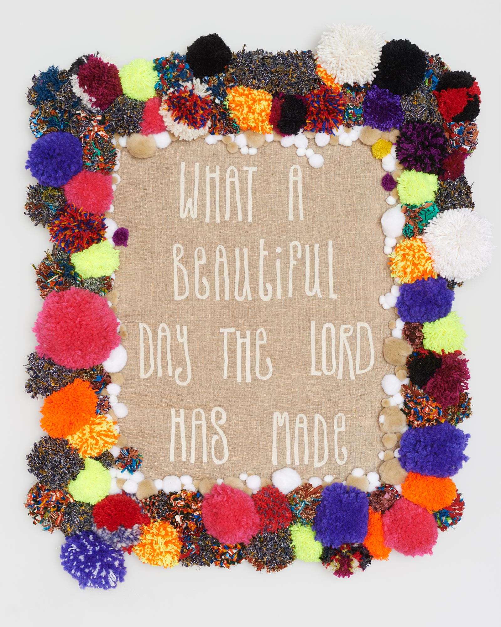 Kate Daudy, 2015 linen, wool, and felt embroidered on linen 33 x 30 in. (84 x 77 cm.)