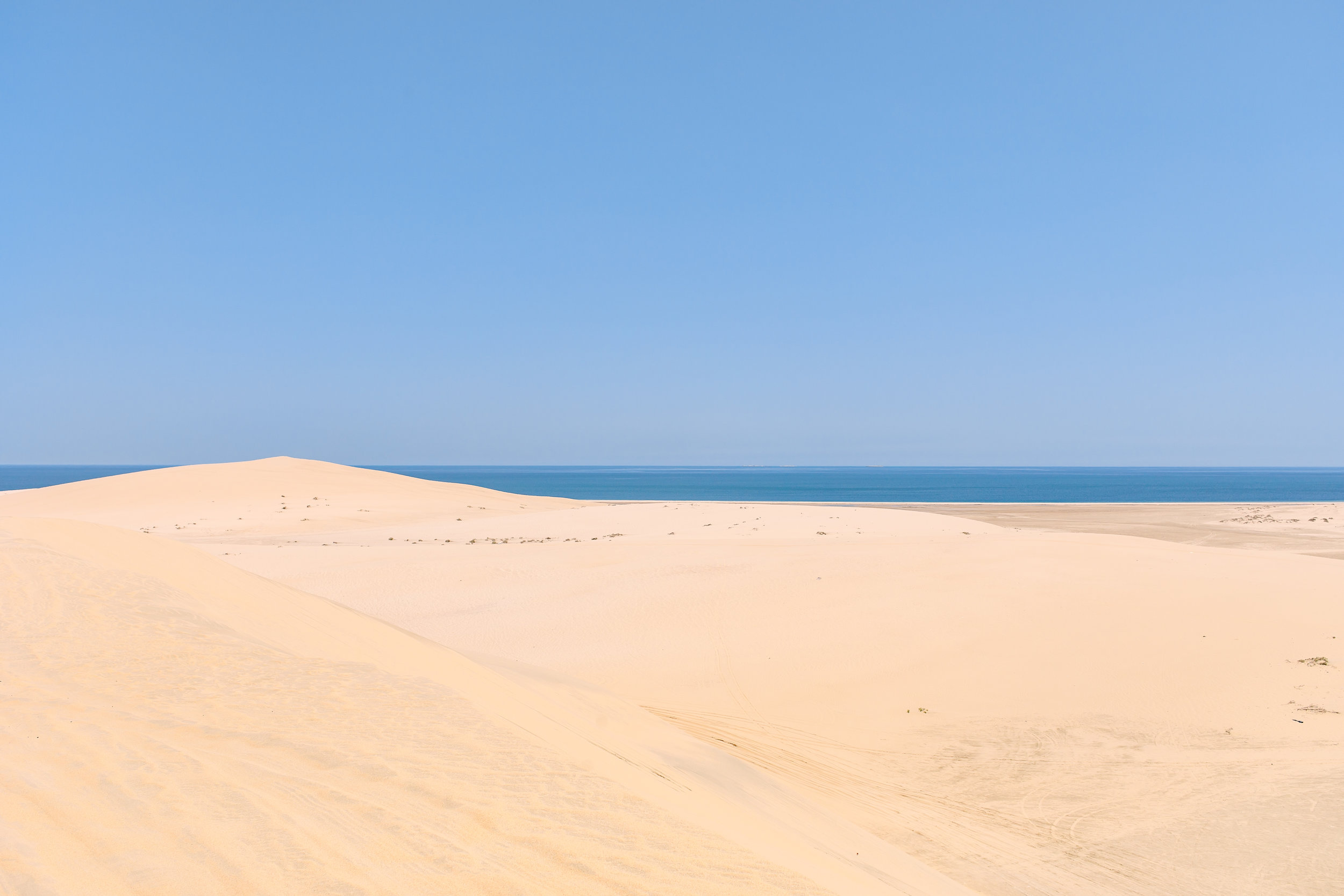  Our guide ripped around the sand dunes, teetering on the edge of banks, driving backwards, and doing his (successful) best to scare us.  