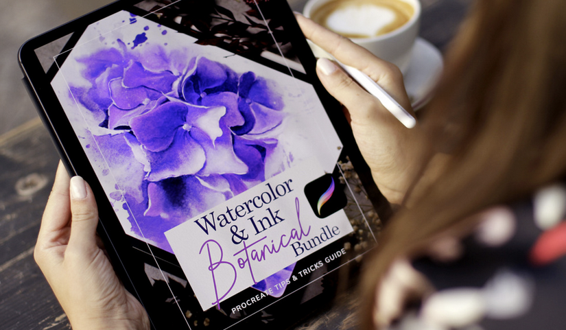 Procreate Modern Botanical Painting Brushes and Textures set