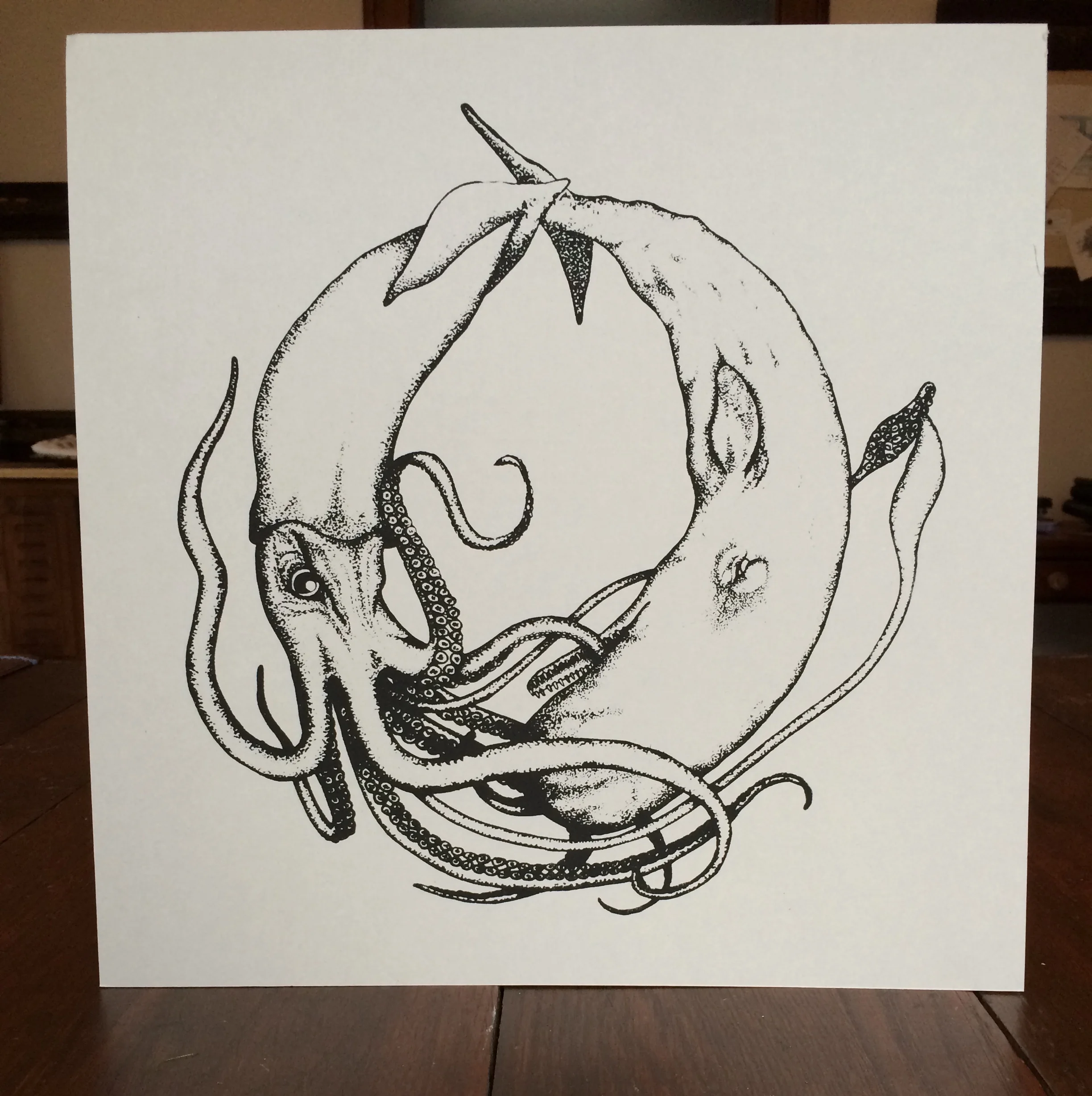 Squid vs Whale screen print