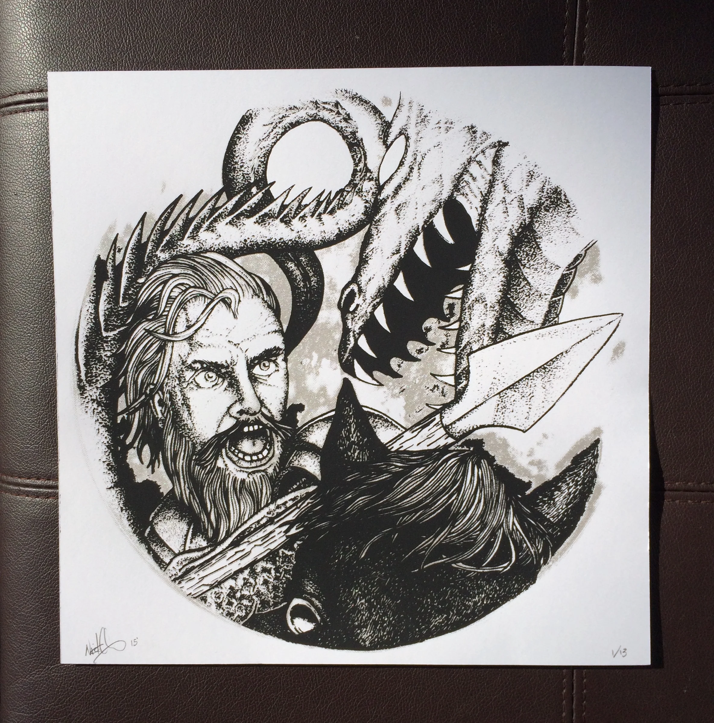 St George vs The Dragon screen print