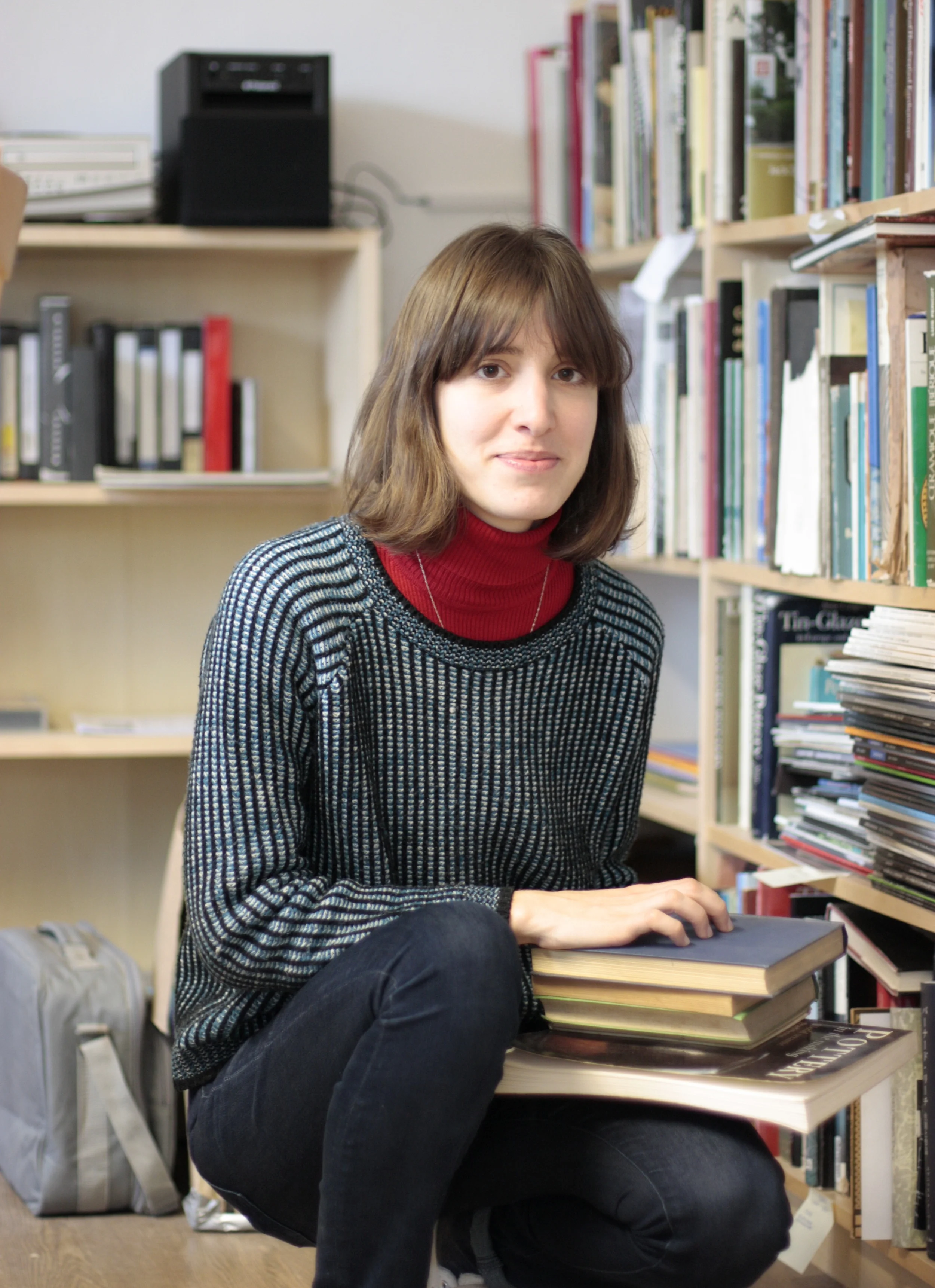 Cecilia Levratto in the library at Beagle Cross. Photo by John Bedding
