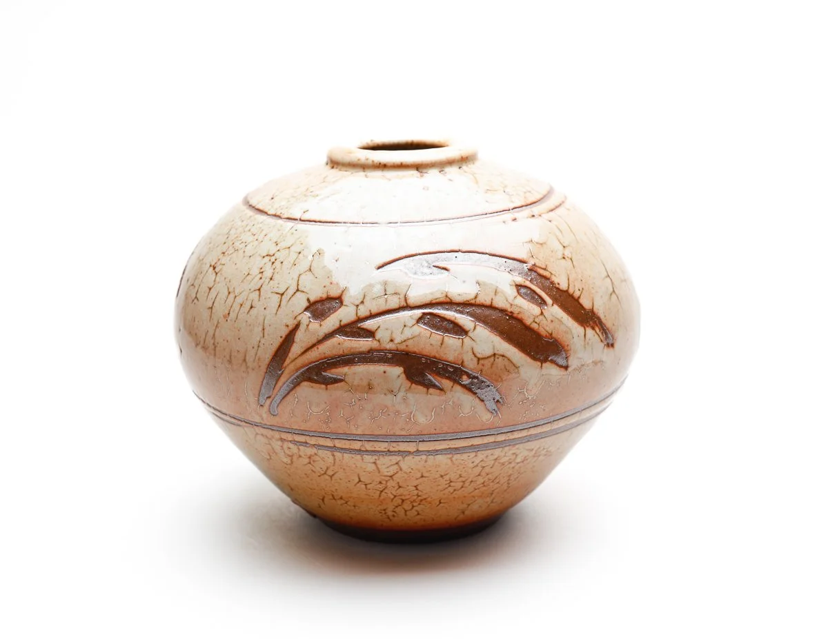 Round Jar, Shino Glaze